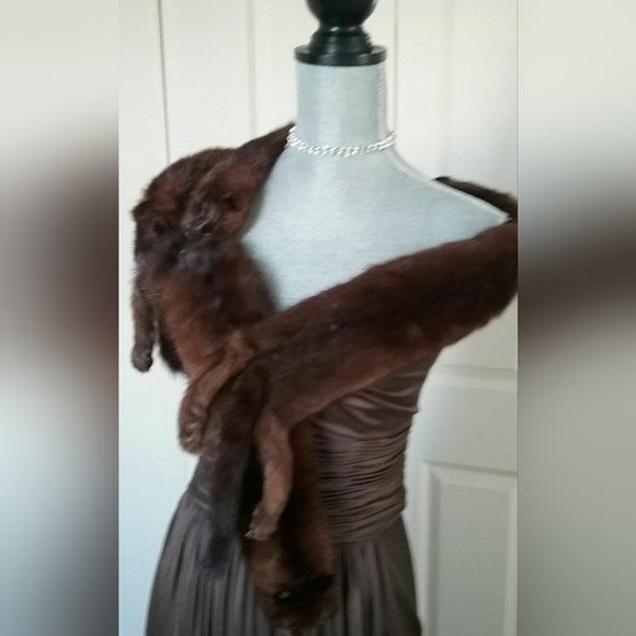 SALE🔖*$3850 NEW W. TAG OSCAR DE LA RENTA SILK LONG BROWN RUNWAY GOWN US 10 - Picture 9 of 13